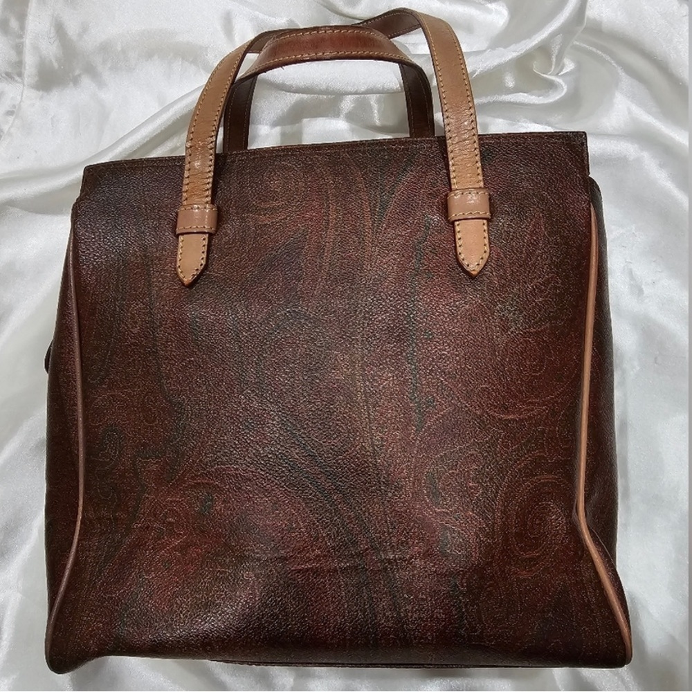 Etro Brown Paisley Tote Bag - Picture 3 of 9
